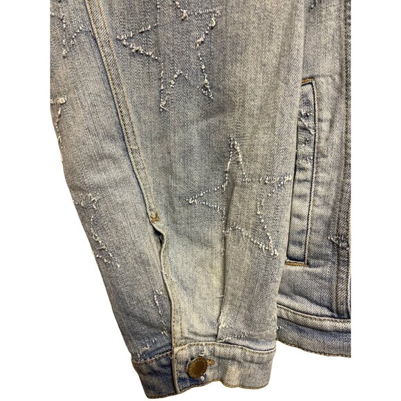 Stella McCartney Women's Jacket Denim Distressed Embroidered Star EU 46 US 12 - Picture 3 of 7